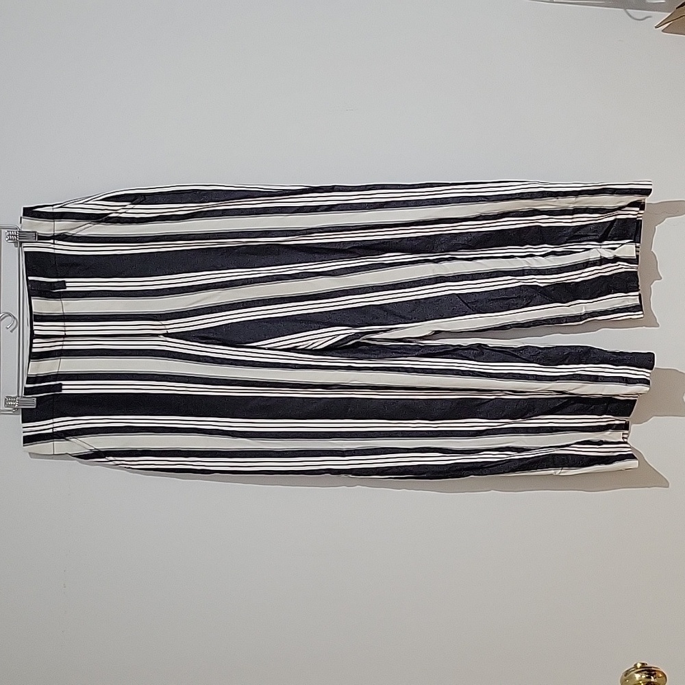 Pinstriped wide leg trouser